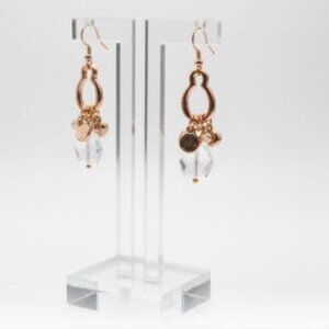 Banana Republic Zuma Lucite Stone Lucite shiny gold nugget Drop Earrings NWT 45